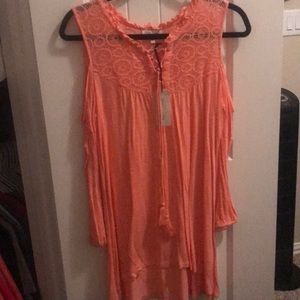 Open shoulder long sleeve